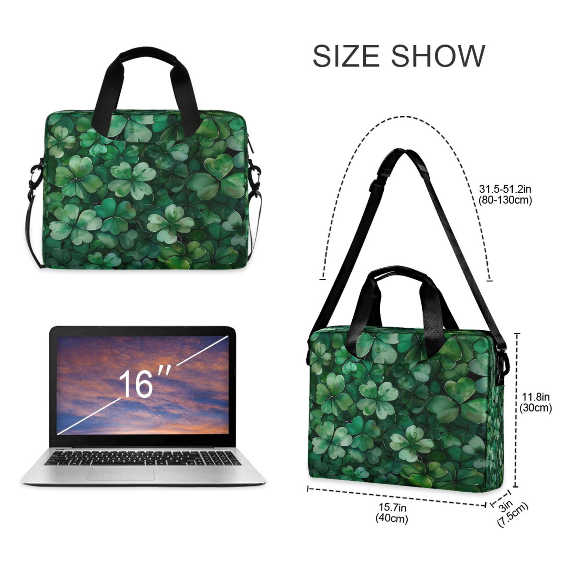 Laptop Bag Laptop Briefcase 15.7 x 3 x 11.8 Inches Laptop Bag Briefcases Laptop Storage Travel Laptop Bag Work Laptop Bag Four-leaf Clover