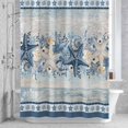 thumbnail image 2 of Navy Blue Starfish Coastal Bathroom Shower Curtain, Beach Botanical Coral Nautical Waterproof Washable Soft Bath Curtain for Bathtub Decor with 12 Hooks&Grommet, 66x72 Inch, 2 of 9