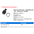thumbnail image 2 of Front Lower Ball Joint - Compatible with 1975 - 1996 Ford F-150 4WD 1976 1977 1978 1979 1980 1981 1982 1983 1984 1985 1986 1987 1988 1989 1990 1991 1992 1993 1994 1995, 2 of 2