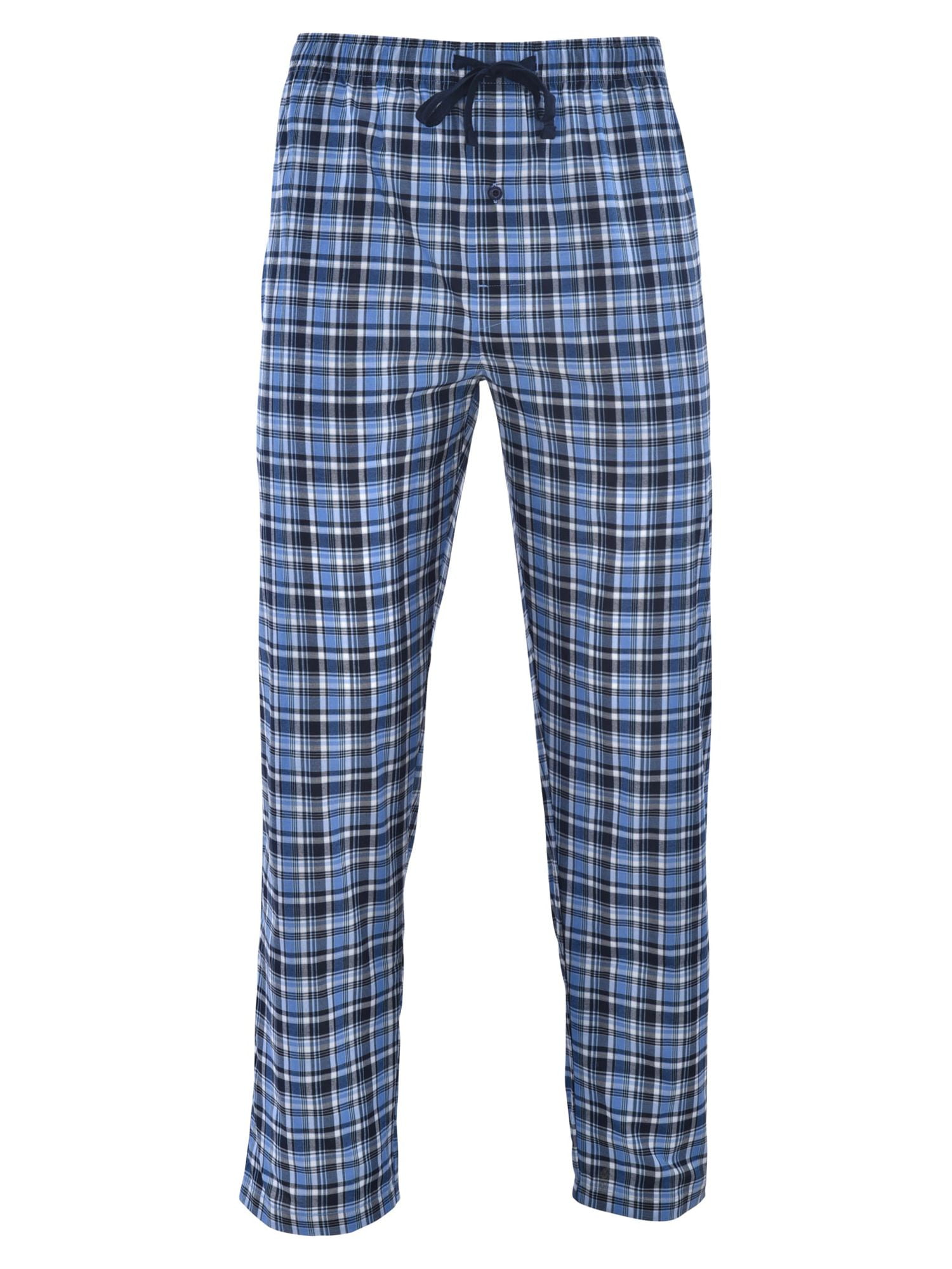 Hanes Men's Short Sleeve Knit Sleep Top with Woven Pajama Pants