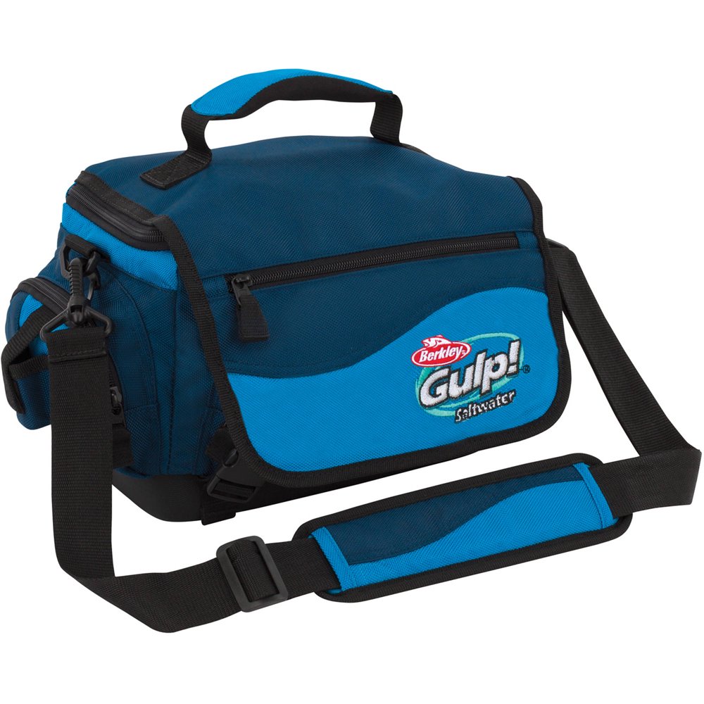 Gulp Fishing Tackle Bag with 3 medium Utility boxes, Blue Tackle Box