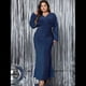 thumbnail image 4 of Vestido de Noche para Mujer, con Purpurina, Larga, Escote en V, Ajustado, Formal, con Lentejuelas, Talla Grande Azul XL, 4 of 7
