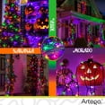 thumbnail image 2 of Luces serie 200 led color luz naranja morado verde cable negro Artego interior exterior Decoración Halloween día de muertos LED string lights waterproof 8 modos uso temporizador, 2 of 7