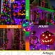thumbnail image 2 of Luces serie 200 led color luz naranja morado verde cable negro Artego interior exterior Decoración Halloween día de muertos LED string lights waterproof 8 modos uso temporizador, 2 of 7
