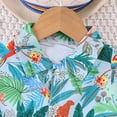 thumbnail image 4 of ASEIDFNSA Toddler Boys Hawaiian Shirt and Shorts Set with Jungle Print Button Top and Rolled Cuffs (Blue,9-10 Years), 4 of 6