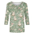 thumbnail image 5 of TaTaai Womens Easter Theme Printed Loose Tops Round Neck 3/4 Three-quarter Sleeve Casual Soft Lightweight Comfy Daily Wear Blouses for Women Gift, 5 of 5