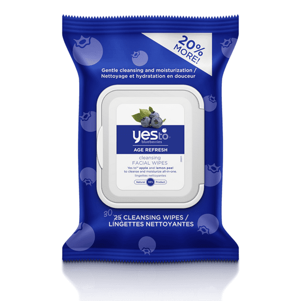 Yes to Blueberries Cleansing Facial Wipes, Single Pack, 30 Ct Walmart