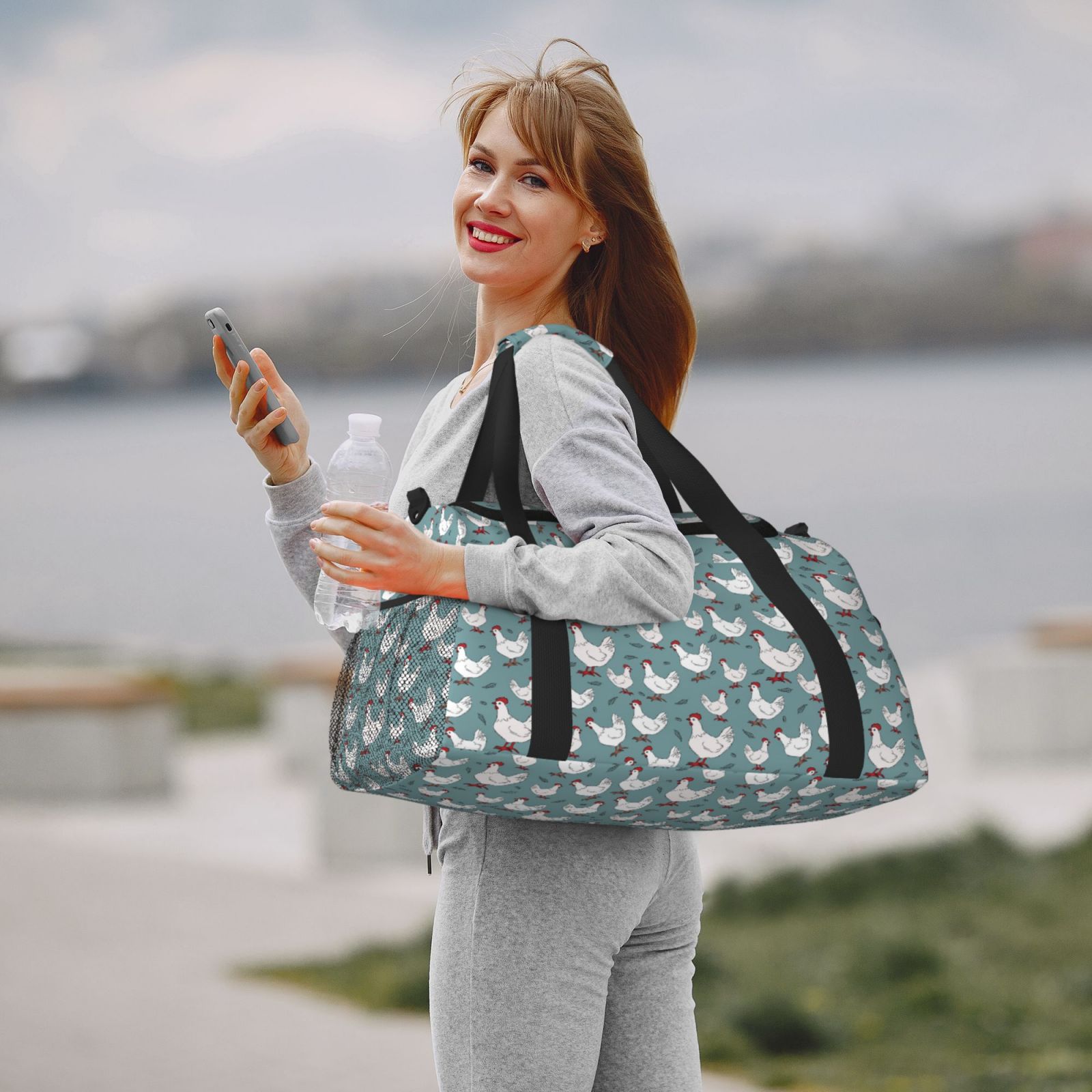 Fuzoiu Farm Birds Print Travel Duffle Bag,Carry On Tote Bags,Duffel Bag,Sport Gym Bag, Hospital Bag for Labor and Delivery, Overnight Bag,Luggage Bag
