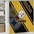 thumbnail image 5 of Pittsburgh 4 Pcs Shower Curtain Set with Non-Slip Rug, Toilet Lid Cover and Bath Mat, Shower Curtain with 12 Hooks, Waterproof Football Shower Curtains for Bathroom Decor, 5 of 6