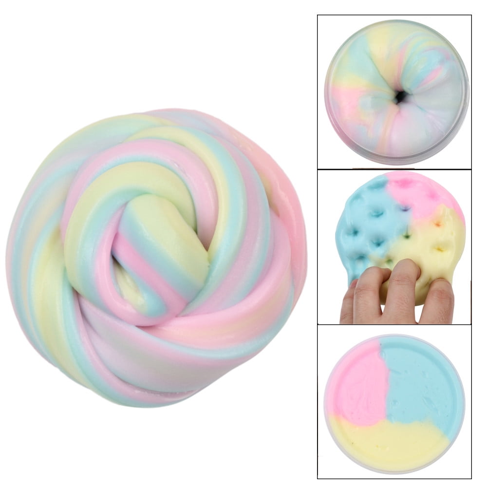 24 Colors Snow Mud Fluffy Floam Slime Putty Stress Relief Kids DIY Puzzle Toy } 