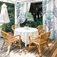thumbnail image 3 of Outdoor Curtains for Patio Waterproof Teal Blue Grey Ocean Coral Indoor/Outdoor Curtain Tiebacks Summer Marine Life Privacy Sun Block Grommet Drapes for Pergolas Gazebo Porch 2 Panel 54x108 Inch, 3 of 9