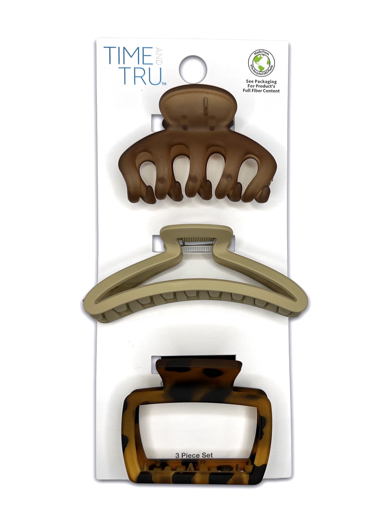 Time and Tru 3-Pack Claws, Brown