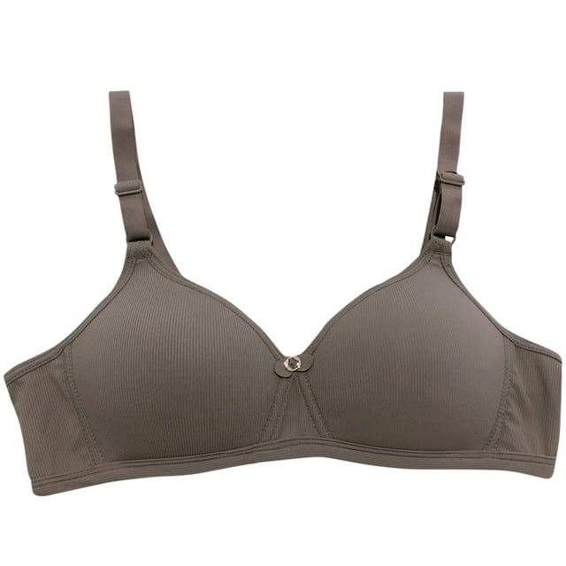 Bras for Women, Womens Non Steel Ring Style Printed Gathered Middle Button Breathable Underwear Daily Bra