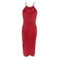 thumbnail image 5 of OSOLU Solid Color Women Summer Casual Dress Sleeveless Hollow Out Backless Strap Neck Tie Side Slit Comfortable Breathable Flowy Party Daily Wear Stylish Sundress Dresses For Women Elegant Classy, 5 of 5