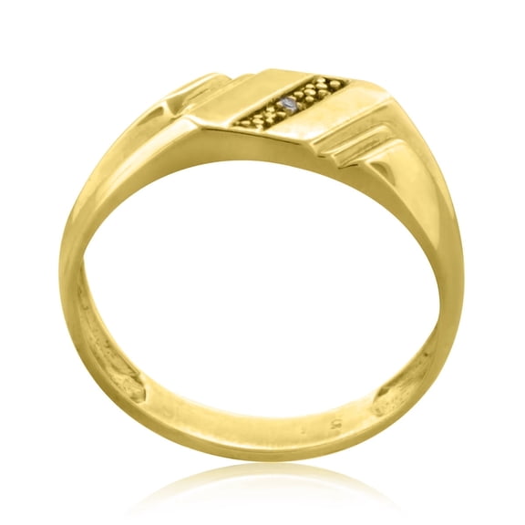 Mauli Jewels 0.05 Ct Men’s Diamond Ring in 10K White or Yellow Gold | Single Stone Prong Set Wedding Engagement Band