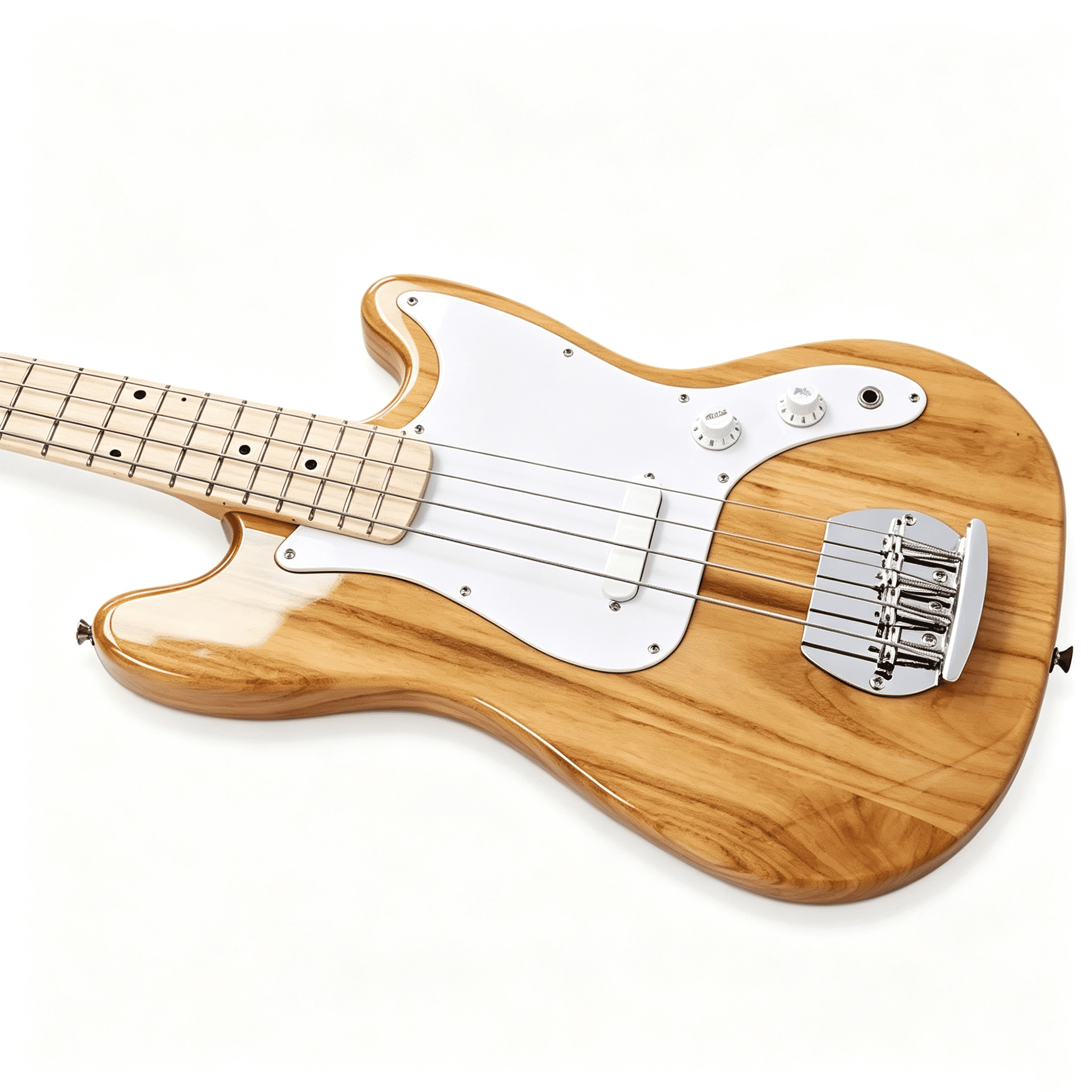 4 String 30in Short Scale Thin Body GB Bass Guitar with Bag Strap Connector Wrench Tool Burlywood