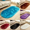 thumbnail image 2 of RnemiTe-amo Ultra Soft Fluffy Bedroom Rugs, Oval Fluffy Ultra Soft Area Rugs for Bedroom Plush Shaggy Carpet for Kids Room Bedside Nursery Mats,24"x35",Purple, 2 of 2
