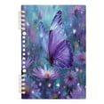 thumbnail image 2 of WOBOGO Purple Sparkling Butterfly Notebook College Horizontal Grid Paper Ink Spill Resistant Water Resistant Cover 8.3x5.7x0.4in, 2 of 8