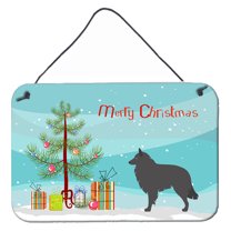 Carolines Treasures BB8463DS812 Groenendael Belgian Shepherd Christmas Wall or Door Hanging Prints 8x12 multicolor