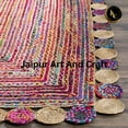 thumbnail image 2 of Jaipur Art And Craft Bohemian Rectangle Braided Jute with Multicolor Cotton Area Rug (5x8 Sq ft), 2 of 5