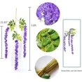 thumbnail image 2 of Babibeauty 24 Pack /43.3 inch /3.6ft Purple Wisteria Artificial Fake Flower Wisteria Vine Silk Hanging Garland Flowers Ratta Long Bush Flowers String for Wedding Party Garden Greenery Home Wall Decor, 2 of 7