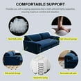 thumbnail image 5 of 66" Queen Pull Out Sofa Bed, 3-in-1 Convertible Sleeper Sofa with Side Storage, Multi-Functional Velvet Loveseat Bed for Living Room, Blue, 5 of 7