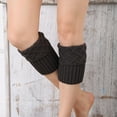 thumbnail image 6 of Dengjunhu Women Winter Rhombus Knitted&nbsp;Leg Warmers Solid Color Boot Socks Toppers Cuffs, 6 of 7