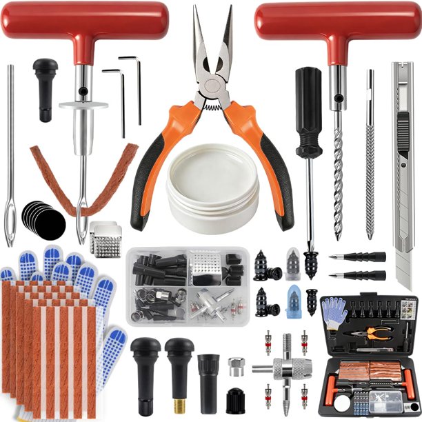Kit de reparación de neumáticos sin cámara SBGGRL de 132 piezas, resistente