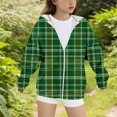 thumbnail image 6 of Ashirexll Girls Hoodies Pullover Zip Up Hoodie Girls 3-14 Years Winter Plaid Fashion Casual Velvet Fleece Lined Comfortable Long Sleeve Hooded Zipper Sweatshirt for Kids, 6 of 6