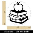 thumbnail image 2 of Apple on Stack of Books Reading Library Teacher Self-Inking Rubber Stamp Ink Stamper - Red Ink - Large 1-1/2 Inch, 2 of 7