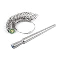 thumbnail image 4 of Silver Ring Size Measuring Kit: 250mm (9.8in) Triangular Ring Sizer Stick with 0-15 US Size Finger Gauge Set, 27-Ring Circular Measuring Tool for Accurate Finger Size Determination (Note: 0.25 Size, 4 of 6