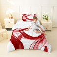 thumbnail image 4 of Homewish Red Watercolor Gradient Twin Comforter Sets,Aesthetic Geometric Bedding Set,Reversible,2 Pieces,1 Comforter and 1 Pillowcase, 4 of 7