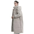 thumbnail image 4 of PUFFIT Women Long Puffer Jacket Hood Winter Water Repellent Wind-resistant Warm Ladies Quilted Padded Coat Big Pocket, 4 of 6