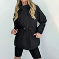 thumbnail image 4 of Duoif Rain Jacket Women, Raincoat Women Long Trench Coats Lined Windbreaker Travel Lightweight Jackets for Women Black XXL, 4 of 9