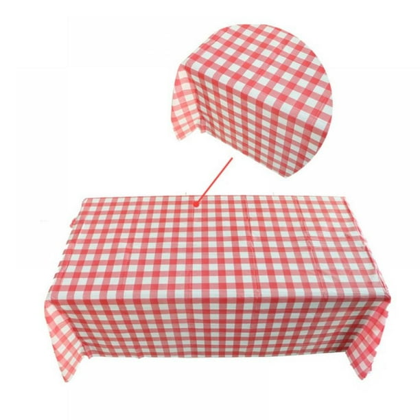 Pack Of 4 Plastic Red And White Checd Tablecloths Picnic Table Covers Com Picnic Table Covers, Round Plastic Picnic Tablecloths