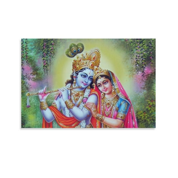India Radha Krishna Canvas Art Poster And Wall Art Picture Print Modern Family Bedroom Decor Posters,Unframe-style,20x30inch(50x75cm)
