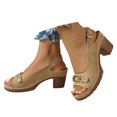 thumbnail image 2 of Block Heel Sandals for Women 2026 Summer Trendy Pu Leather Open Toe Slingback Heeled Dressy Sandals, 2 of 9
