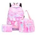 thumbnail image 3 of Lumtrix 3 PC Backpack Set Gradient Backpack with Lunch Box Pencil Case for Teens Lightweight Bookbag for High Elementary Hot Pink, 3 of 4