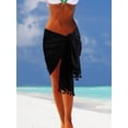 thumbnail image 5 of Traje de baño pareo largo Batik de playa para mujer de 2 piezas, pareo envolvente con borla para mujeres y niñas (negro, azul real mediano) Sincero Electrónica, 5 of 5