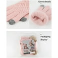 thumbnail image 3 of TERGAYEE 3PCS Baby Winter Hat Scarf Gloves Set,Winter Warm Kids Knitted Cap with Pompom Neck Warmer manipulatescreen Mitten Set for Boys Girls,Cold Weather Winter Accessories, 3 of 7