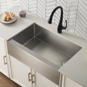 KRAUS Standart Pro 33 Flat Apron Front Farmhouse 16 Gauge Single Bowl Stainless Steel Kitchen Sink