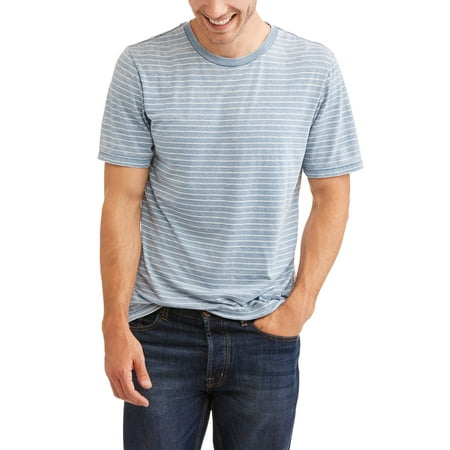 Stripe Non Iron Shirt - Men's Burnout Stripe Rinse Wash Tee