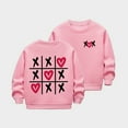thumbnail image 4 of Fesfesfes Valentines Day Kids Long Sleeve Pullover Sweatshirt Cozy Fleece Lined Top No Hood Casual Crewneck Shirt for Girls Boys Toddler Round Neck Solid Color Playwear(Pink,7-8 Years), 4 of 6
