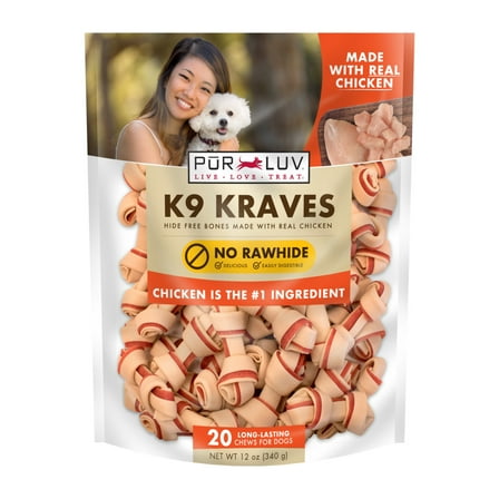 PurLuv K9 Kraves Chicken Mini Bone Chew 20 count