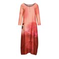 thumbnail image 4 of Moda casual mujer casual manga larga con cuello en v estampado floral vestidos largos irregulares vestido Pompotops ghjkhdj14432, 4 of 7