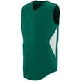 thumbnail image 2 of Augusta L Youth Sleeveless Wheel House Jersey Dark Green/White 1653, 2 of 2
