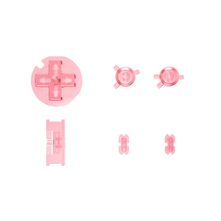 eXtremeRate Clear Red Replacement Full Set Buttons for Gameboy Color GBC - Handheld Game Console Not Included