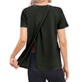 thumbnail image 4 of Domuza Post Surgery Shirts Women Comfortable Adaptive Medical Short Sleeve Crew Neck T-Shirts Open Back Wear Sofy Solid Color Recovery Outfits with Pockets Light Gray XXL, 4 of 8