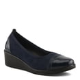 thumbnail image 3 of Flexus MACADI Women’s Wedge Loafer – Slip-On Work Shoe with Removable Insole, Faux Patent and Microsuede Upper – Lightweight Comfort Heel, 3 of 9