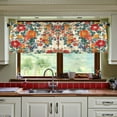 thumbnail image 3 of Yayeee Kitchen Curtains Tier Set of 2 Light Filtering 57"x24" Over Sink Window Panels, Orange Japanese Flowers Pattern, 3 of 7